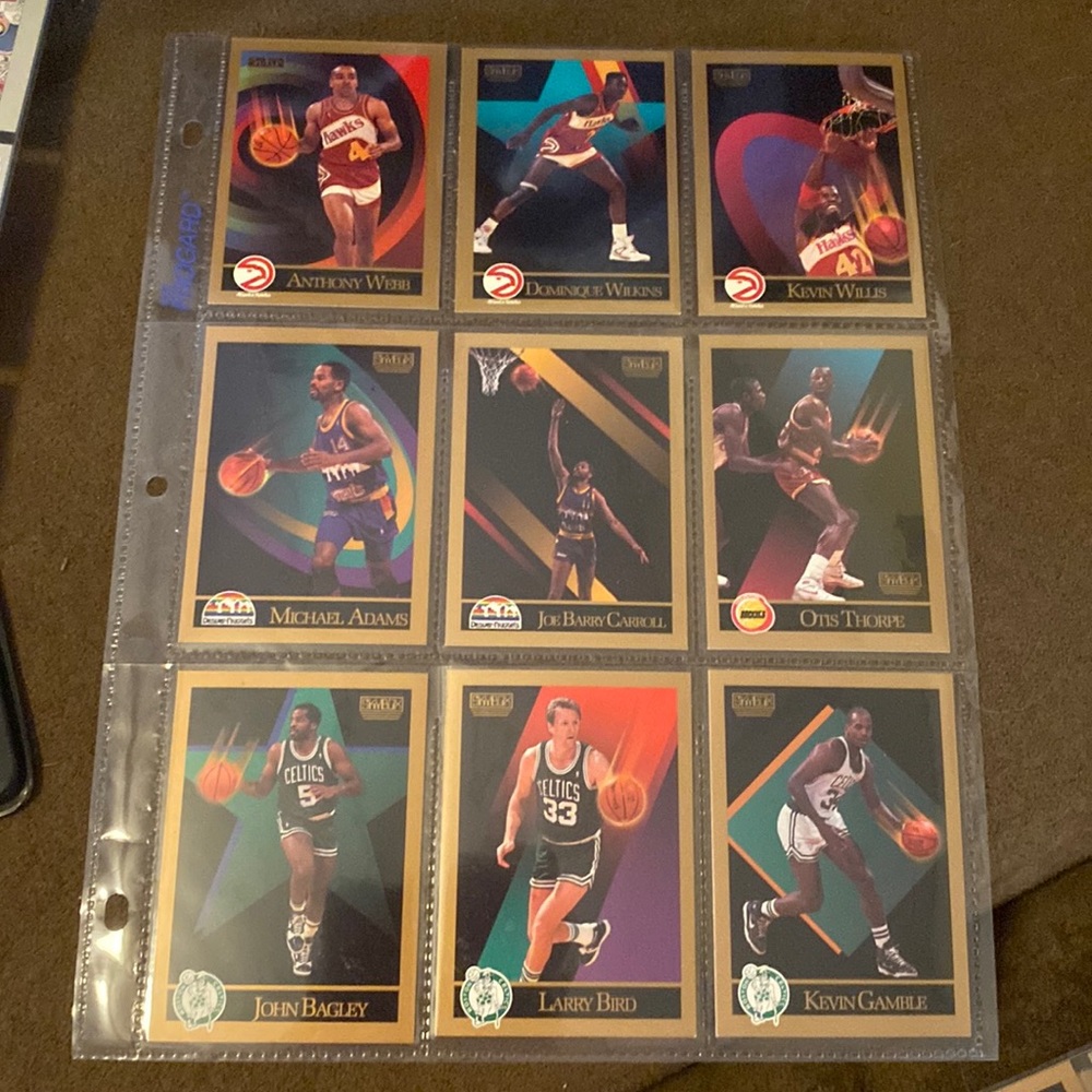 NBA basketball mixed lot of trading cards skybox Larry Bird, Webb included